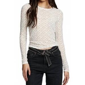 NEW CHASER kevin long sleeve top in starry white